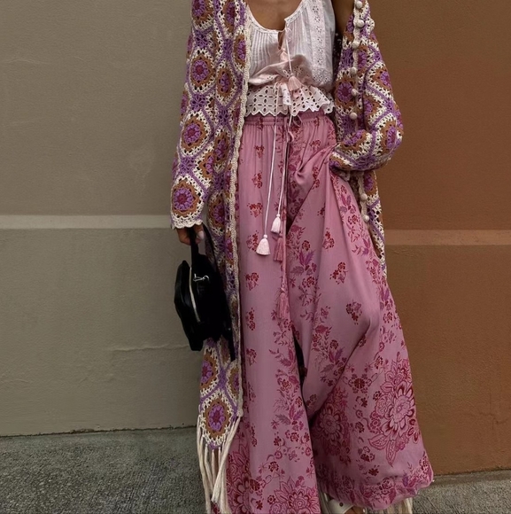 Sold Out Final Sale Spell Rebel Spirit Wide Leg Pant In Zinnia - Picture 4 of 15